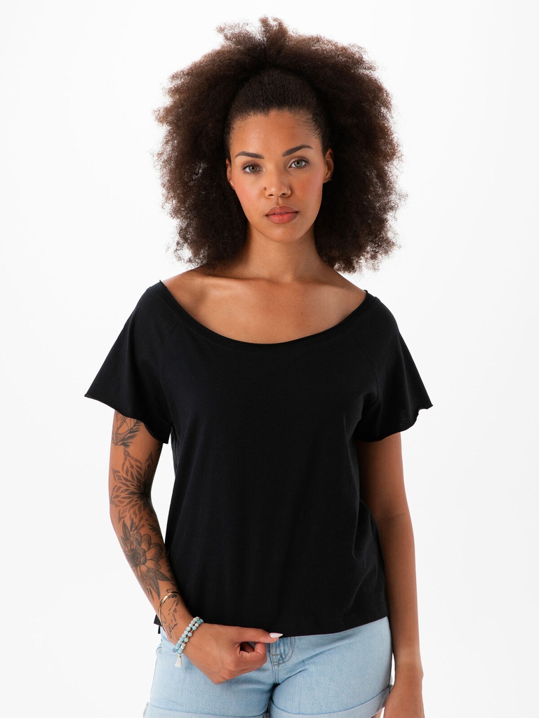 T-shirt in cotone organico a vestibilità ampia con maniche raglan