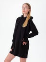 Vestito in felpa con cappuccio e polsini a costine