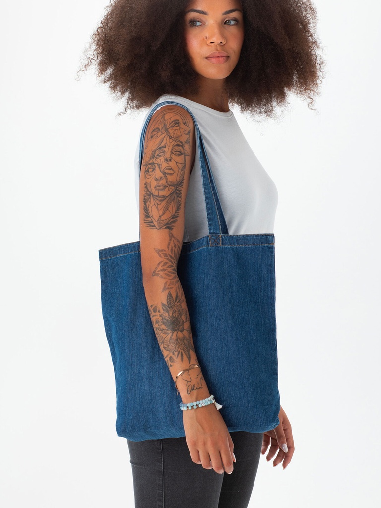 Borsa tote in denim di cotone organico