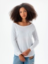 T-shirt a maniche lunghe in cotone con maniche raglan e orlo arrotondato