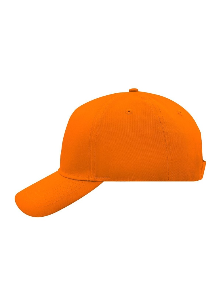 Cappello in cotone a 5 pannelli con visiera a 6 cuciture e chiusura in velcro