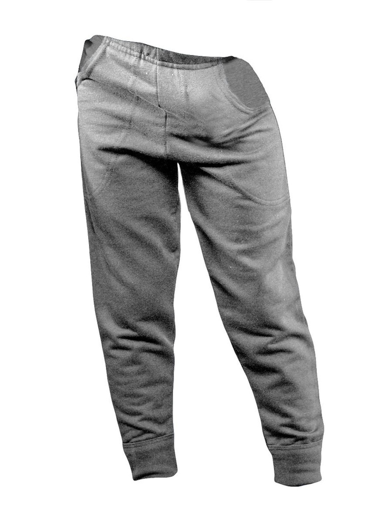 Pantaloni lunghi in cotone e poliestere con elastico in vita e alle caviglie