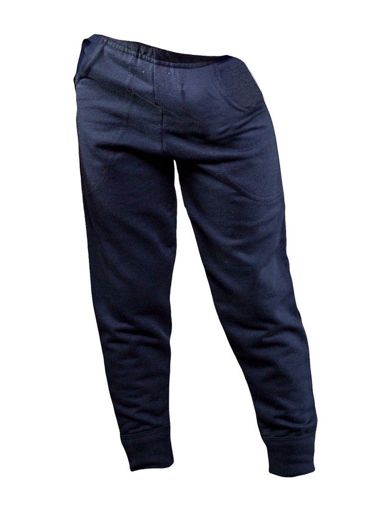 Pantaloni lunghi in cotone e poliestere con elastico in vita e alle caviglie
