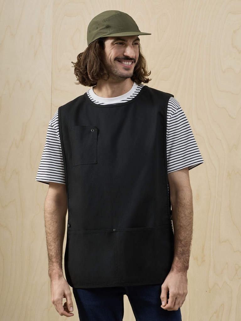 Grembiule da lavoro in tela resistente con tasche e fibbie a clip