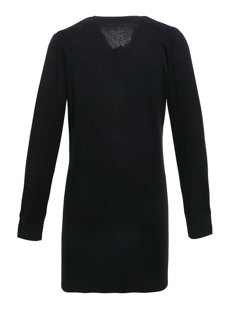 Cardigan lungo in maglia per donna con bottoni e tasche
