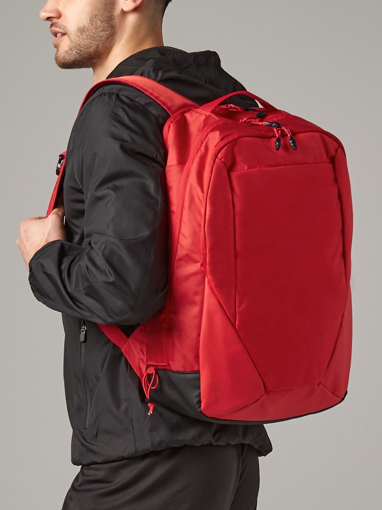 Zaino sportivo in poliestere riciclato con tasche per racchetta e mazza