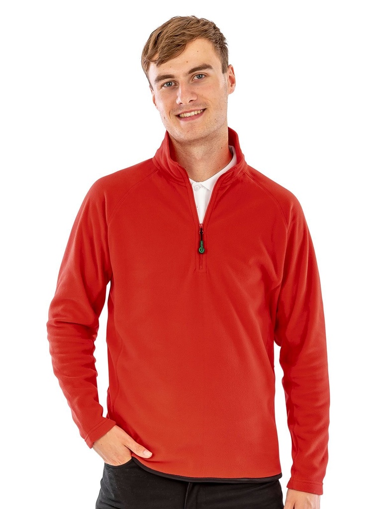 Maglia in pile riciclato con mezza zip