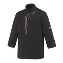 Unisex chef jacket with press buttons and embroidery on the breast and on the back Biker