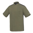 Unisex chef jacket with press buttons, short sleeves and back in Air Plus Ottavio mm