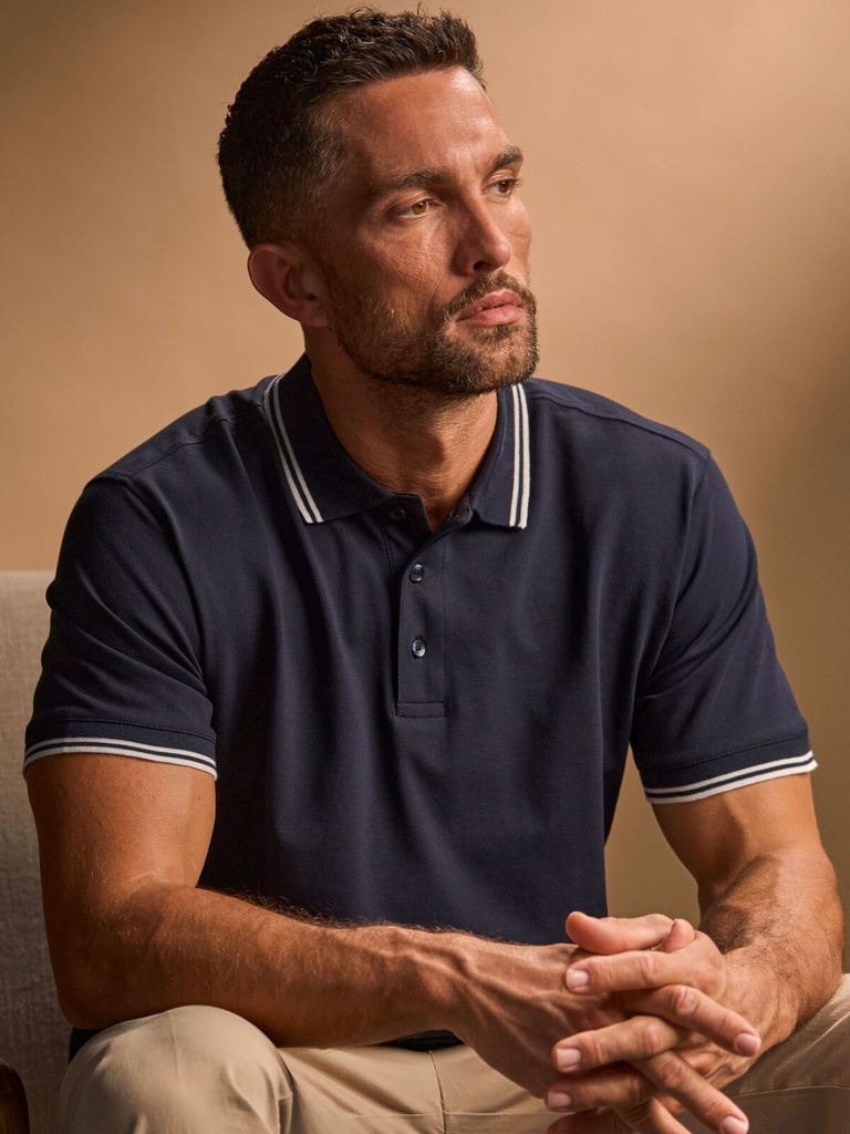 Luxury Stripe Stretch Polo
