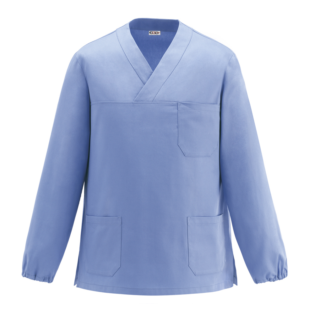 Casacca unisex a manica lunga con elastico ai polsi e spacchetti laterali