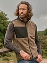 Gilet in pile smanicato con tasche e rinforzi sulle spalle