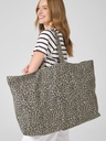 Borsa tote oversize in tela con stampa leopardata