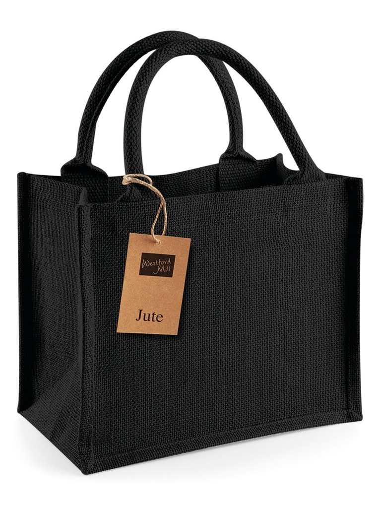 Piccola borsa in juta con manici in cotone