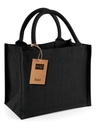 Piccola borsa in juta con manici in cotone