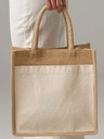 Cotton Pocket Natural Starched Jute Midi Tote