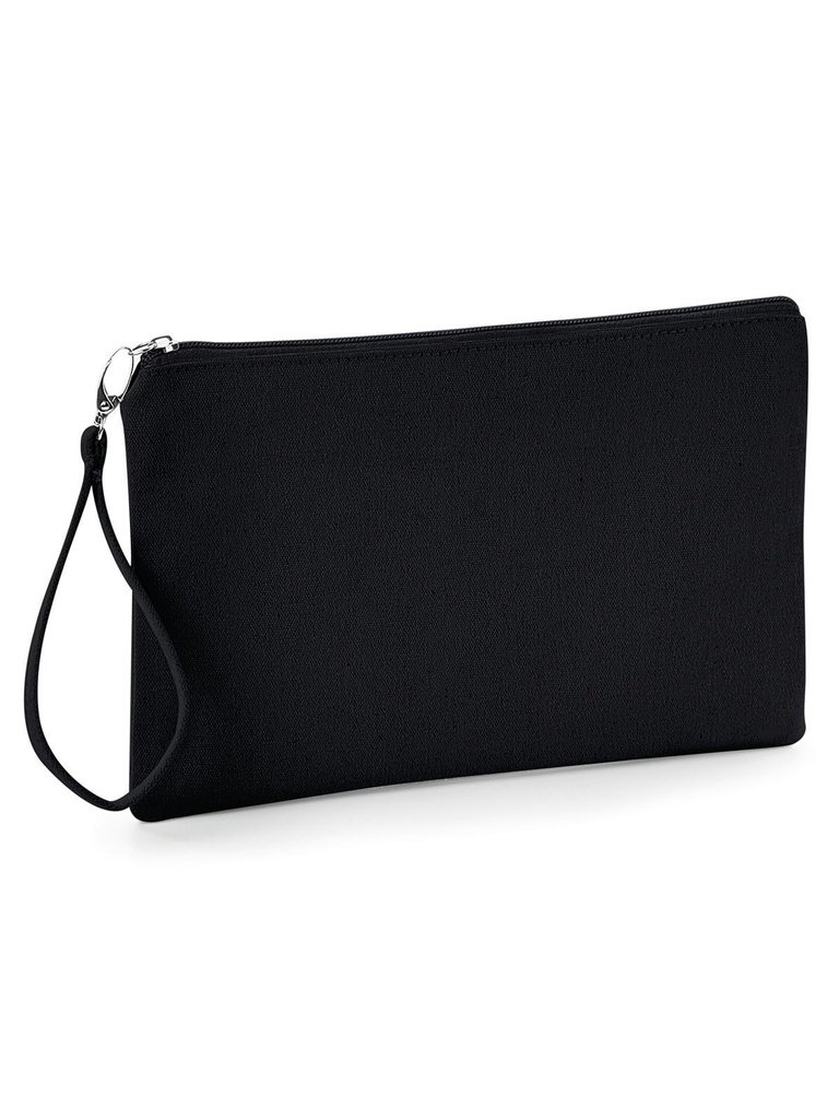 Pochette in cotone canvas con cinturino da polso staccabile