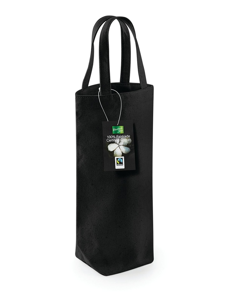 Shopper in cotone canvas per bottiglia con certificazione Fairtrade