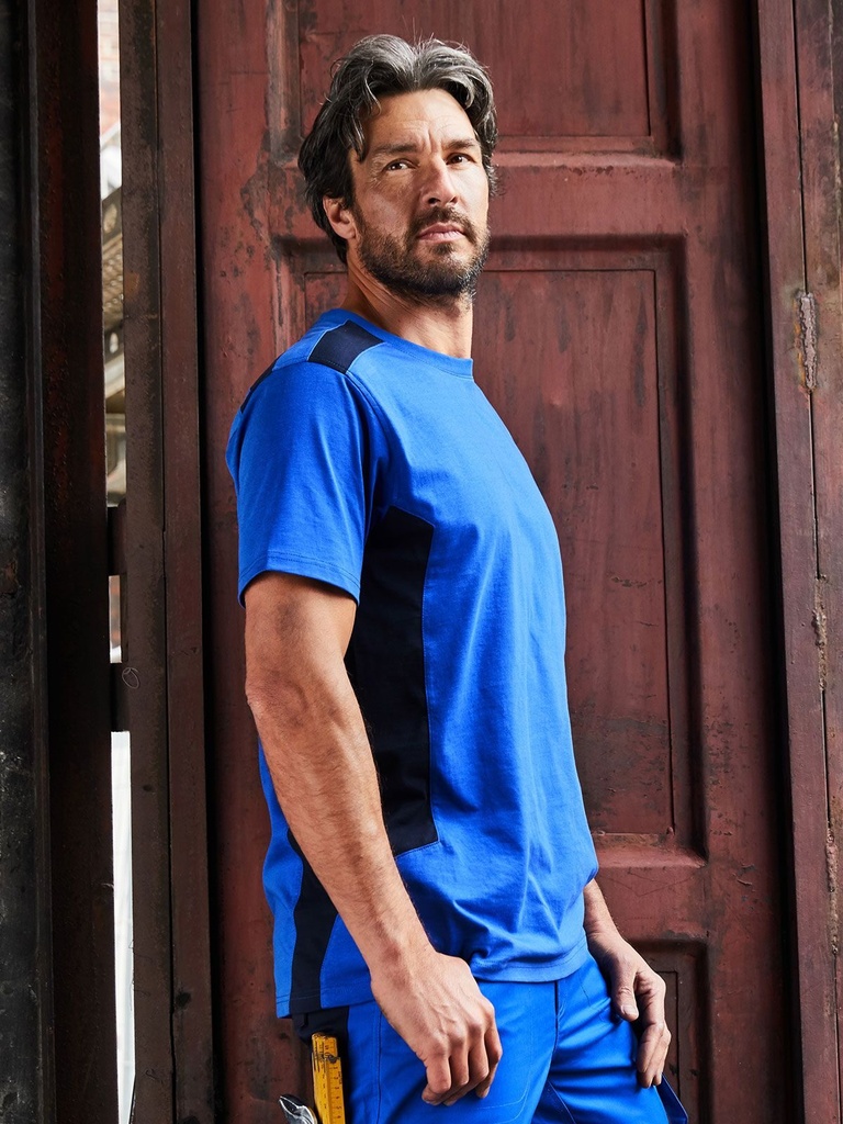 T-shirt robusta in cotone organico e poliestere riciclato