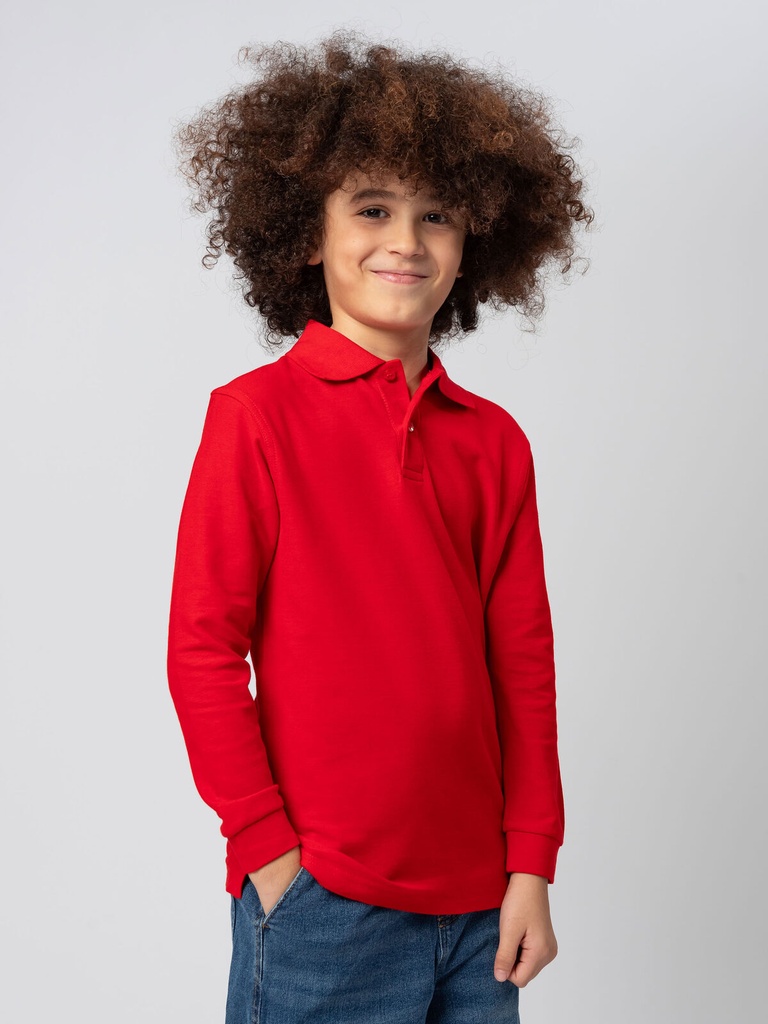 Polo a maniche lunghe in cotone piquè per bambini