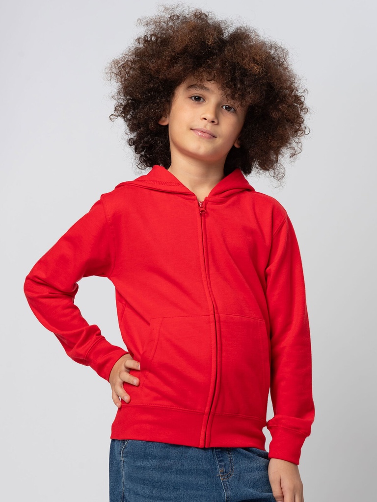 Felpa con cappuccio e zip in french terry per bambini