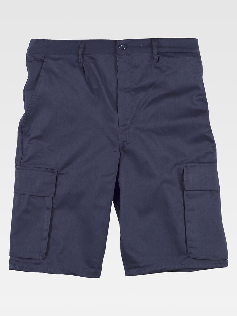 Bermuda multitasche con elastico in vita e chiusura a cerniera
