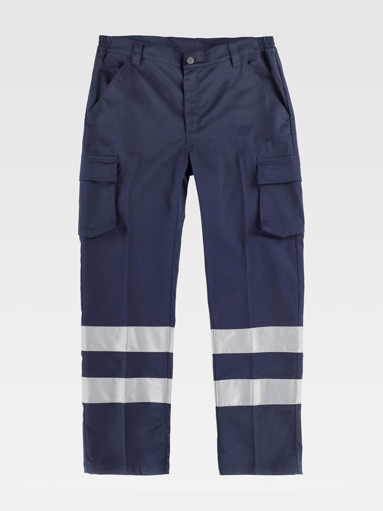Pantalone da lavoro multitasche bande rifrangenti