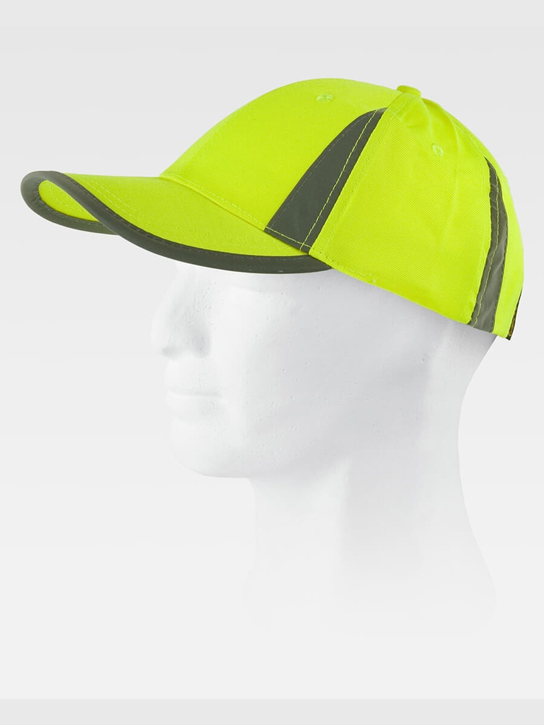 Cappello visiera curva 6 pannelli alta visibilita