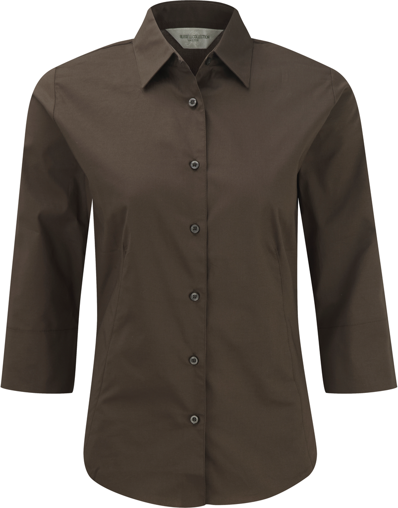 Ladies' 3/4 Sleeved Fitted Shirt