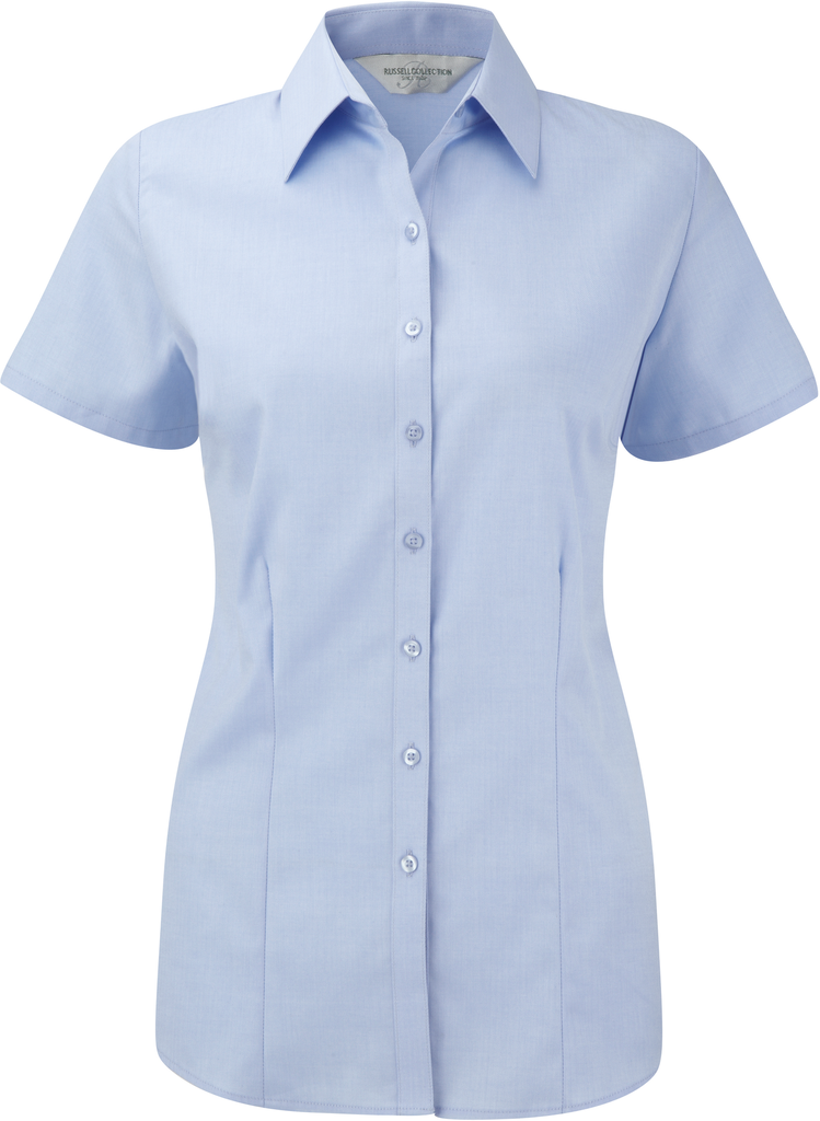 Ladies' Short-Sleeved Herringbone Shirt
