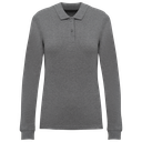 Polo donna in piqué 180 biologico a maniche lunghe