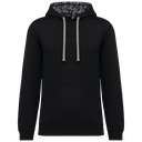 Felpa unisex con cappuccio a contrasto con motivi