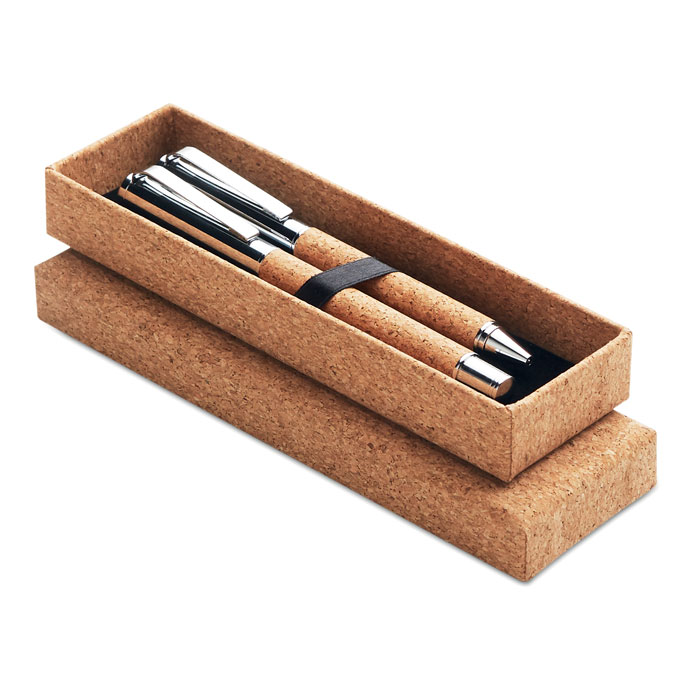 QUERCUS - Metal Ball Penna Set in Sughero Scatola