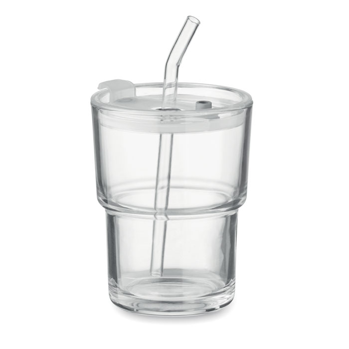 SIP - Vetro Bicchiere Termico con Straw 400ml
