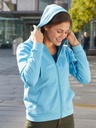Felpa con zip e cappuccio a due strati da donna