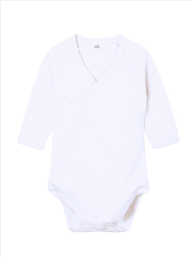 Body neonato a maniche lunghe stile kimono in cotone organico