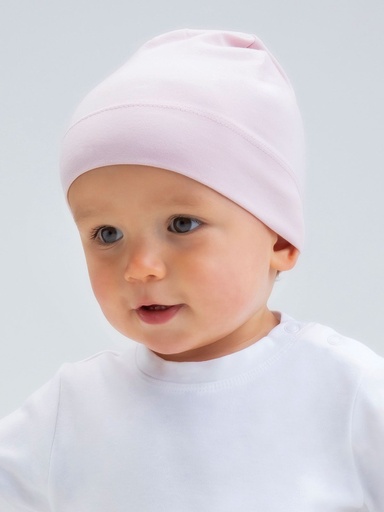 Cappellino da neonato in cotone organico con risvolto e fascia morbida