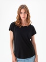 T-shirt extralunga in cotone organico con orlo arrotondato