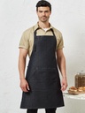 Grembiule da lavoro in denim con cuciture a contrasto e inserti in rame