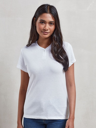 T-shirt da donna in cotone e poliestere riciclato
