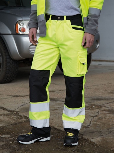 Pantaloni protettivi ad alta visibilità con tasche per ginocchiere