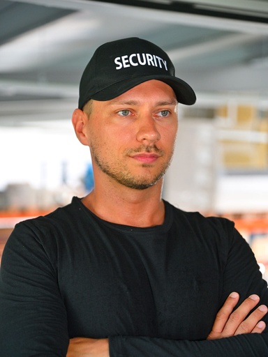 Cappellino per personale di sicurezza con stampa riflettente