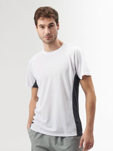 T-shirt maniche corte raglan con fasce laterali e nastro parasudore