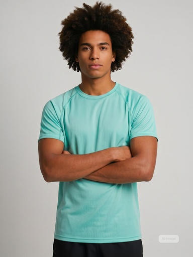 T-shirt tecnica a manica corta in poliestere con trama a nido d'ape
