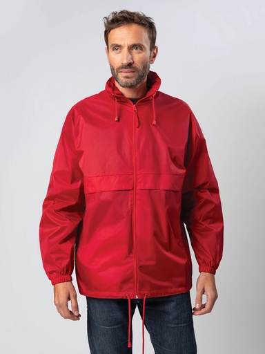 Giacca antivento leggera con cappuccio e tasche con zip