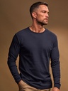 T-shirt a maniche lunghe in cotone pettinato fit slim