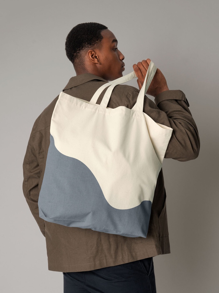 Shopper in cotone organico con stampa a onda