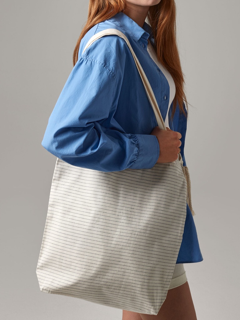 Shopper a righe in cotone organico certificato GOTS