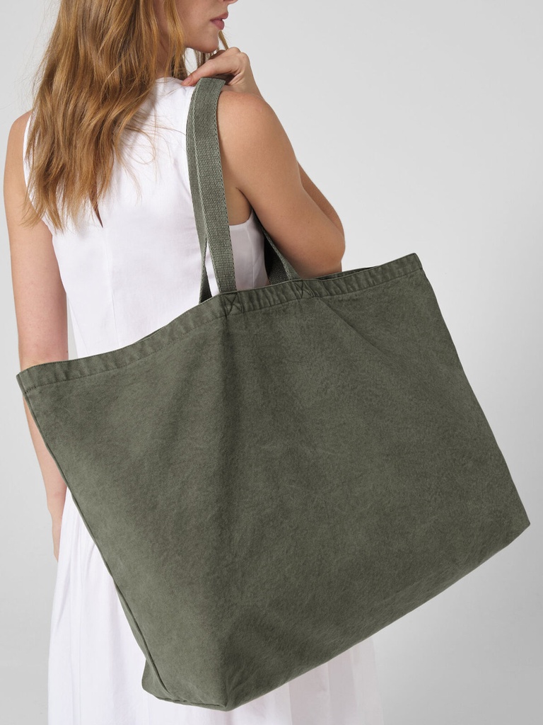 Borsa tote oversize tinta in capo