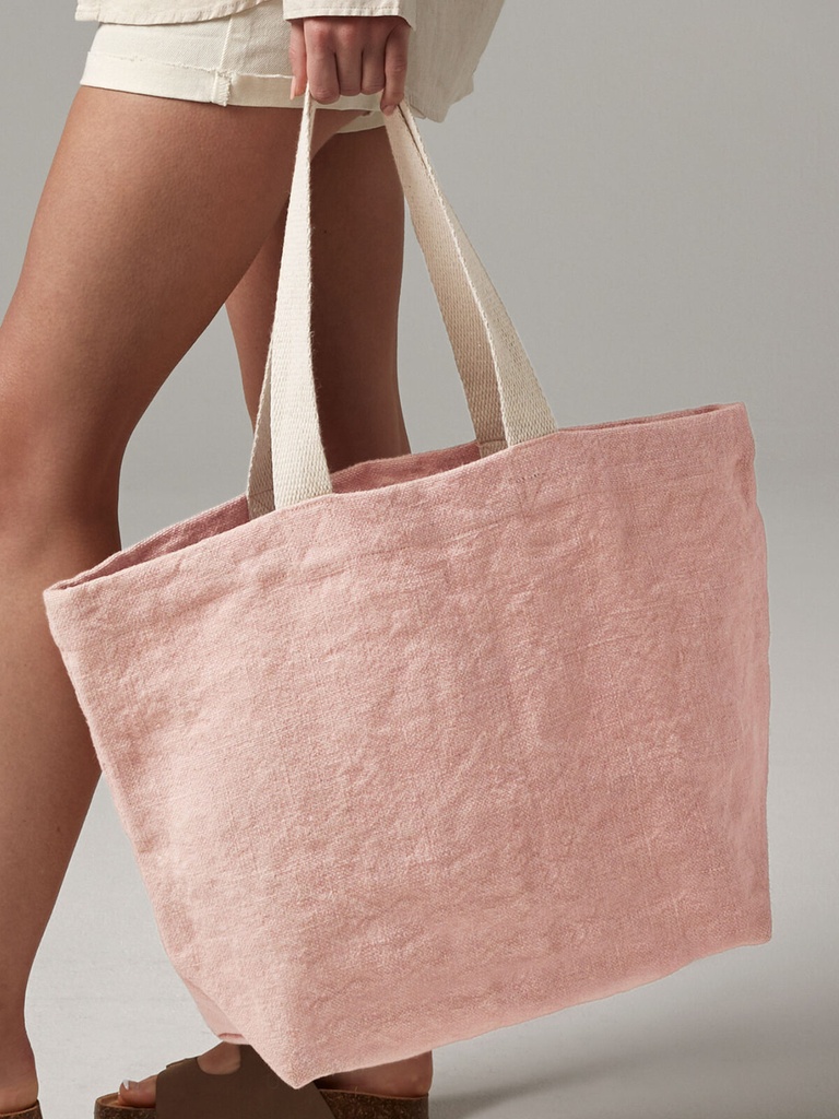 Borsa mare in juta con taschino e manici